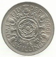 Inglaterra - 2 Shillings 1966 (Km# 906)