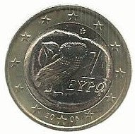 Grecia - 1 Euro 2005 (Km# 187)