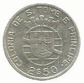 S.T. Principe - 2$50 1939 (Km# 5)