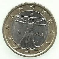 Italia - 1 Euro 2008 (Km# 250)