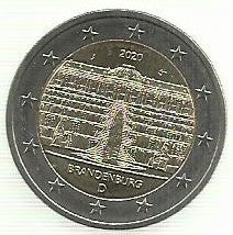 Alemanha - 2 Euro 2020 (J)(Km# ...) Portas de Brandenburgo