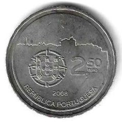 Portugal - 2,50 Euro 2008 (Km# 824) Centro Historico Porto