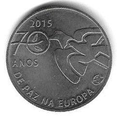 Portugal - 2,50 Euro 2015 (Km# 857) 70 Anos Paz na Europa