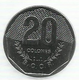 Costa Rica - 20 Colones 1985 (Km# 216)