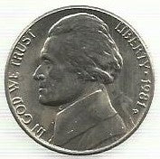 USA - 5 Cents 1981 (Km# A192)