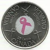 Canadá - 25 Centimos 2006 (Km# 635) Fita Rosa