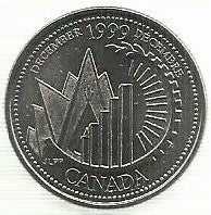 Canadá - 25 Centimos 1999 (Km# 353) Dezembro