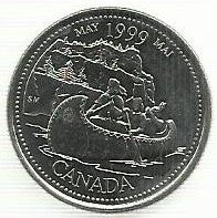 Canadá - 25 Centimos 1999 (Km# 346) Maio