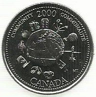 Canadá - 25 Centimos 2000 (Km# 376) Comunidade