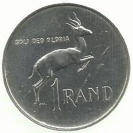 Africa Sul - 1 Rand 1967 (Km# 72.1)