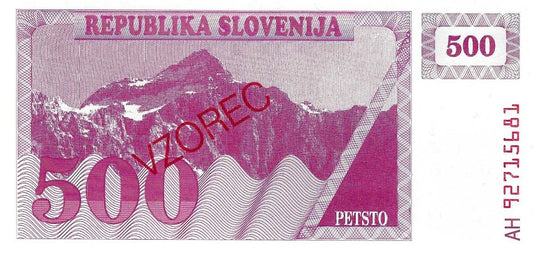 Eslovenia -  500 Tolarjev 1992 (# 8bS)