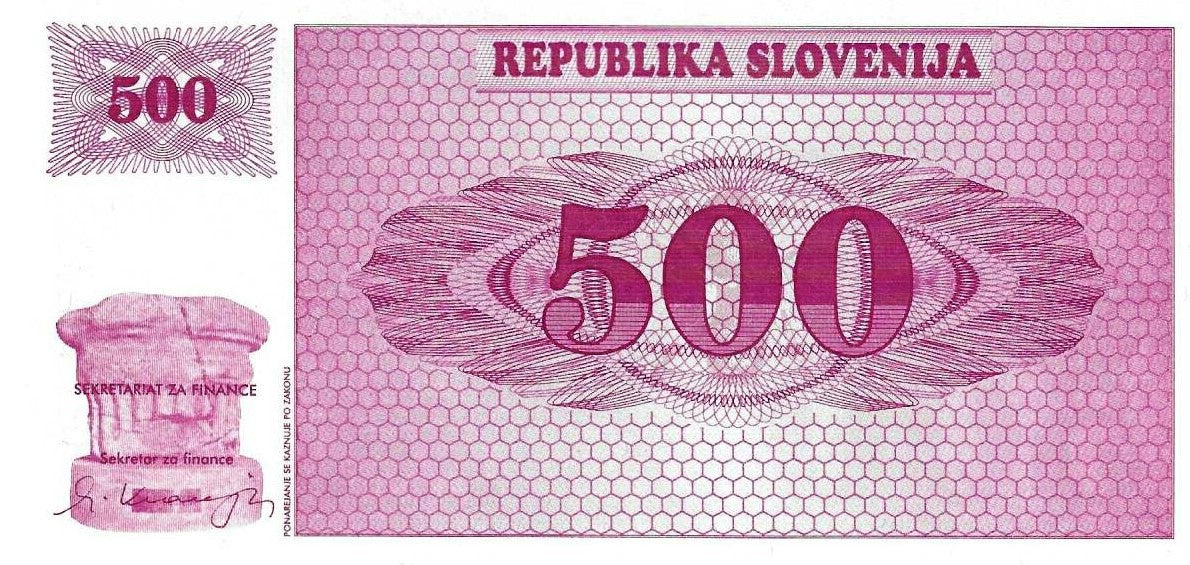 Eslovenia -  500 Tolarjev 1992 (# 8bS)