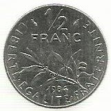 França - 1/2 Franco 1984 (Km# 931.1)