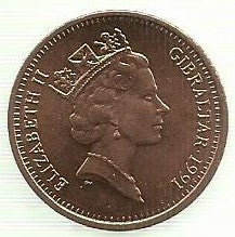 Gibraltar - 2 Pence 1991 (Km# 21)