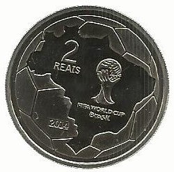 Brasil - 2 Reais 2014 (Km# 694) Passe