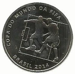 Brasil - 2 Reais 2014 (Km# 695) Drible