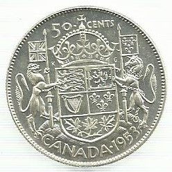 Canadá - 50 Centimos 1953 (Km# 53)