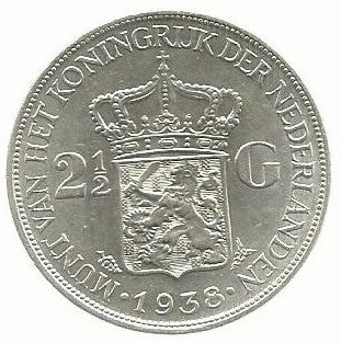 Holanda - 2 1/2 Gulden 1938 (Km# 165)