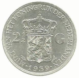 Holanda - 2 1/2 Gulden 1939 (Km# 165)