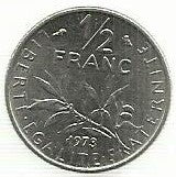 França - 1/2 Franco 1973 (Km# 931.1)