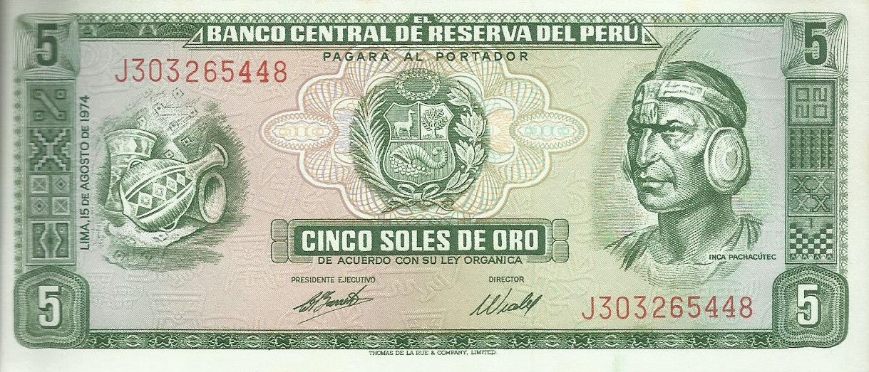 Peru - 5 Soles Ouro 1974 (# 99c)