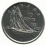 Canadá - 10 Centimos 2021 (Km# ..) 100ºAnivº Bluenose