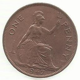 Inglaterra - 1 Penny 1947 (Km# 845)