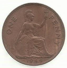 Inglaterra - 1 Penny 1944 (Km# 845)