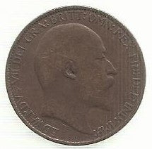 Inglaterra - 1/2  Penny 1902 (Km# 793)