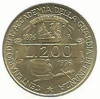 Itália - 200 Liras 1996 (Km# 184)