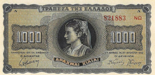 Grecia - 1000 Dracmas 1942 (# 118a)