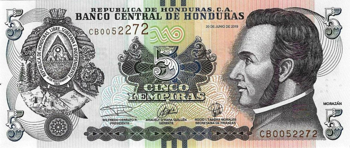 Honduras - 5 Lempiras 2019 (# 98)