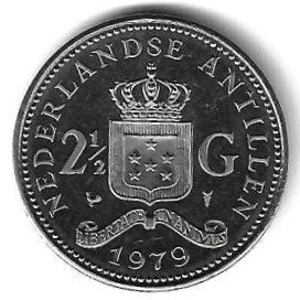 Antilhas Holandesas - 2 1/2 Gulden 1979 (Km# 19)