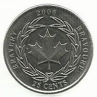 Canadá - 25 Centimos 2006 (Km# 629) Medalha Bravura