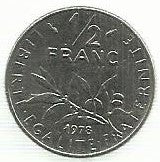 França - 1/2 Franco 1978 (Km# 931.1)