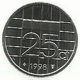 Holanda - 25 Centimos 1998 (Km# 204)