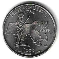 USA - 25 Cents 2000 (Km# 305) Massachusetts