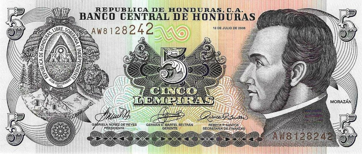 Honduras - 5 Lempiras 2006 (# 91a)