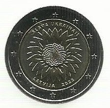 Letónia - 2 Euro 2023 (Km# ..) Girassol