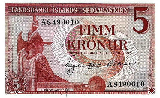 Islandia - 5 Kronur 1957 (# 37b)