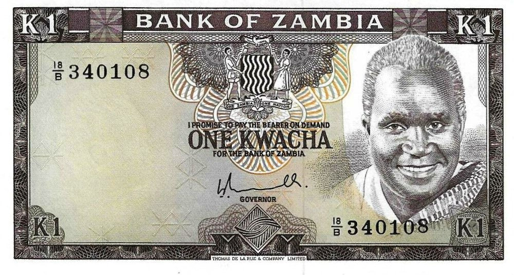 Zambia - 1 Kwacha 1976 (# 19a)