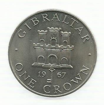 Gibraltar - 1 Crown 1967 (Km# 49