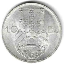 Portugal - 10$00 1954 (Km# 586)