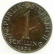 Austria - 1 Schilling 1974 (Km# 2886)