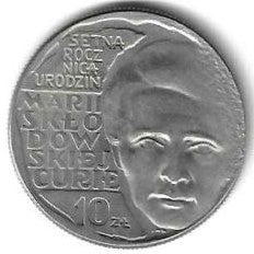 Polonia - 10 Zlotych 1967 (Km# 59) Marie Curie