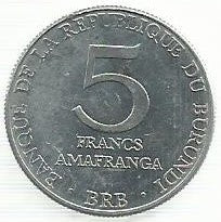 Burundi - 5 Francos 1980 (Km# 20)