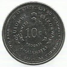 Burundi - 10 Francos 2011 (Km# 21)