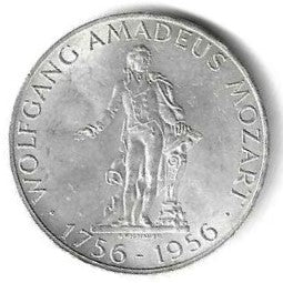 Austria - 25 Schillings 1956 (Km# 2881) Wolfgang Amadeus Mozart