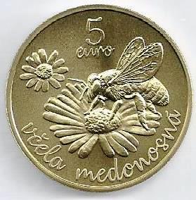 Eslováquia - 5 Euro 2021 (Km# 178) Abelha Melifera Ocidental