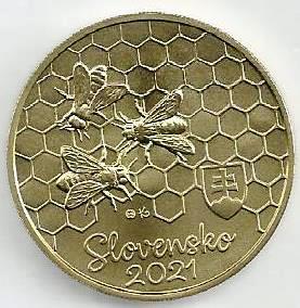 Eslováquia - 5 Euro 2021 (Km# 178) Abelha Melifera Ocidental